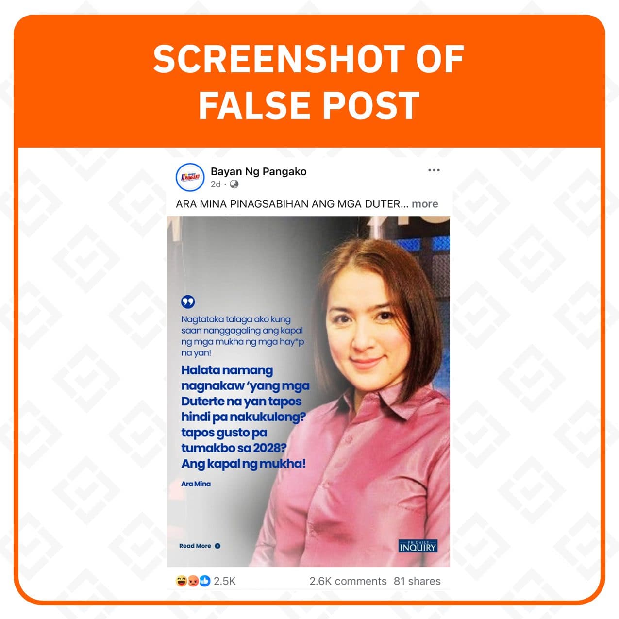 Fact Check: Actress Ara Mina Did Not Make Alleged Critical Statement Against Dutertes